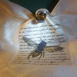 Sterling stamped, green amber ring.